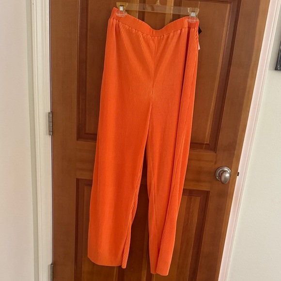 Orange Satin Women's Top and Pant set - Picture 2 of 5